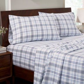 Plaid Flannel Cotton Classic Modern Farmhouse Deep Pocket Sheet Set