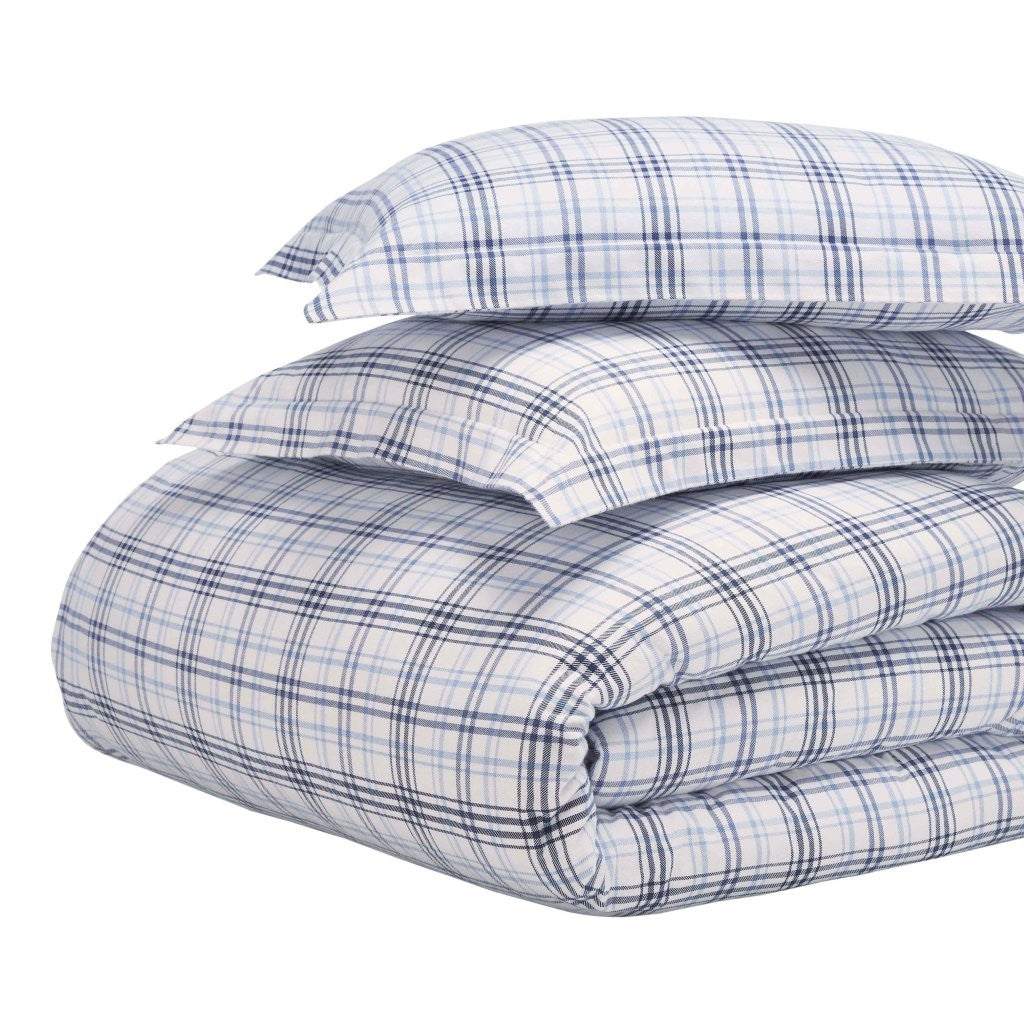 Plaid Flannel Cotton Classic Modern Farmhouse Duvet Cover Set