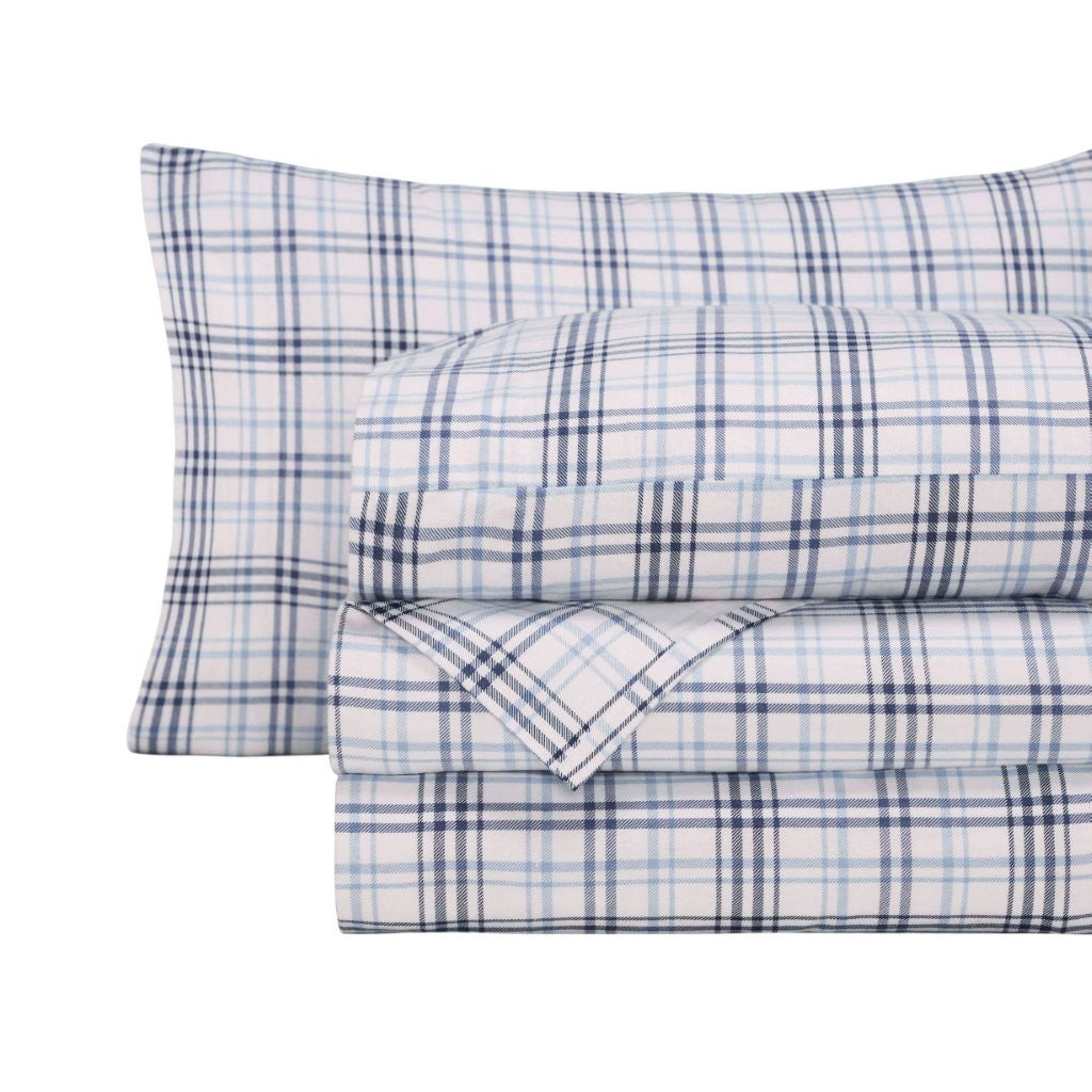 Plaid Flannel Cotton Classic Modern Farmhouse Deep Pocket Sheet Set