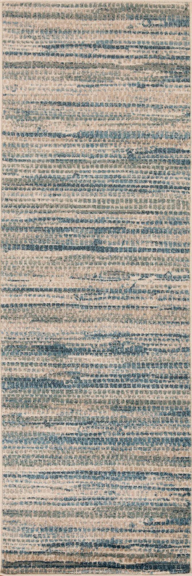 Montouk Pastel Striped Indoor Area Rugs or Runner Rug - Blue