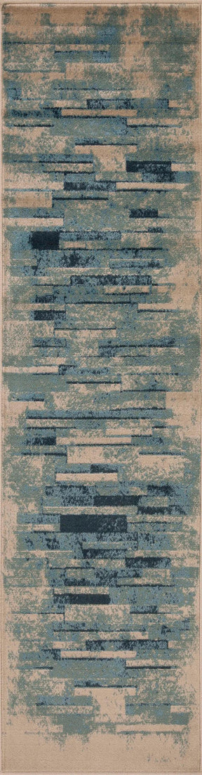 Culver Abstract Graphic Design Indoor Area Rugs or Runner Rug -  Blue