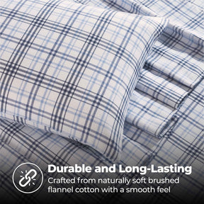 Plaid Flannel Cotton Classic Modern Farmhouse Deep Pocket Sheet Set