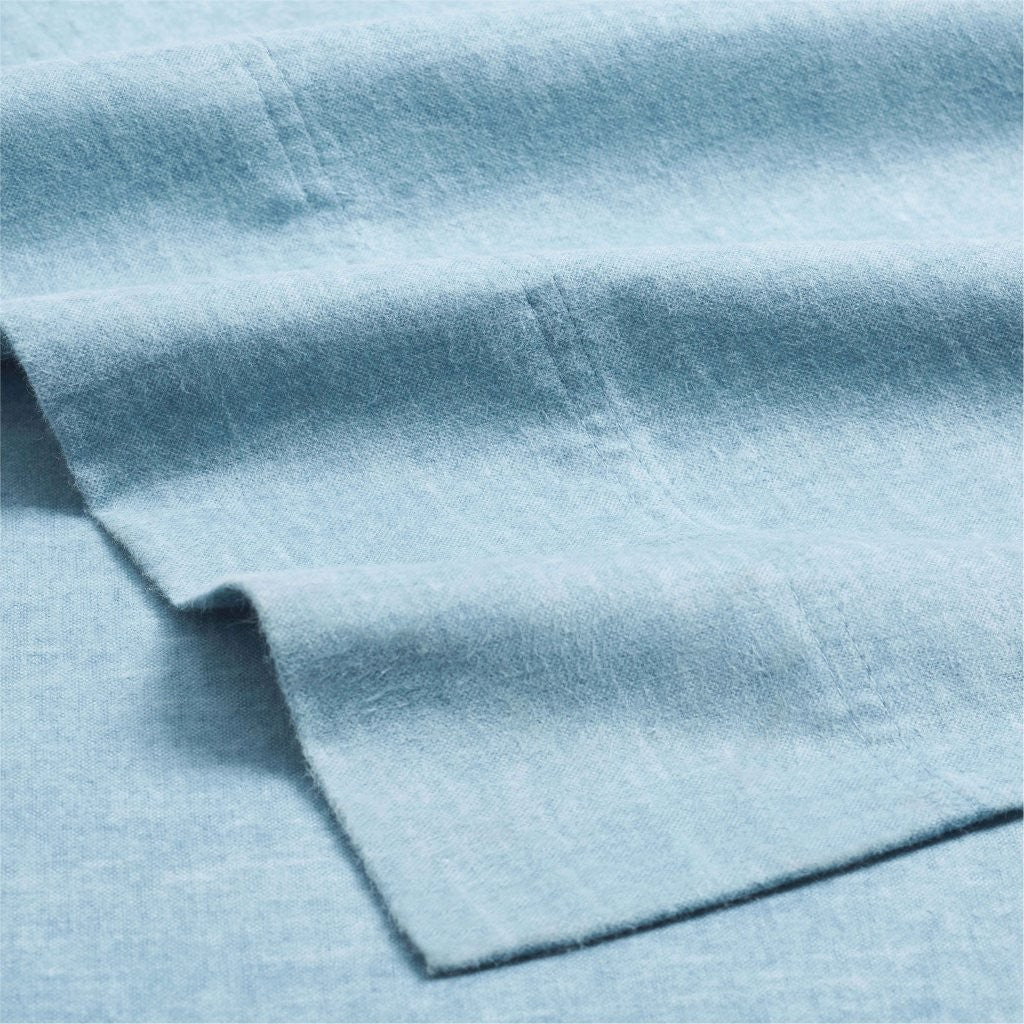 Melange Flannel Cotton Two-Toned Deep Pocket Warm Sheet Set