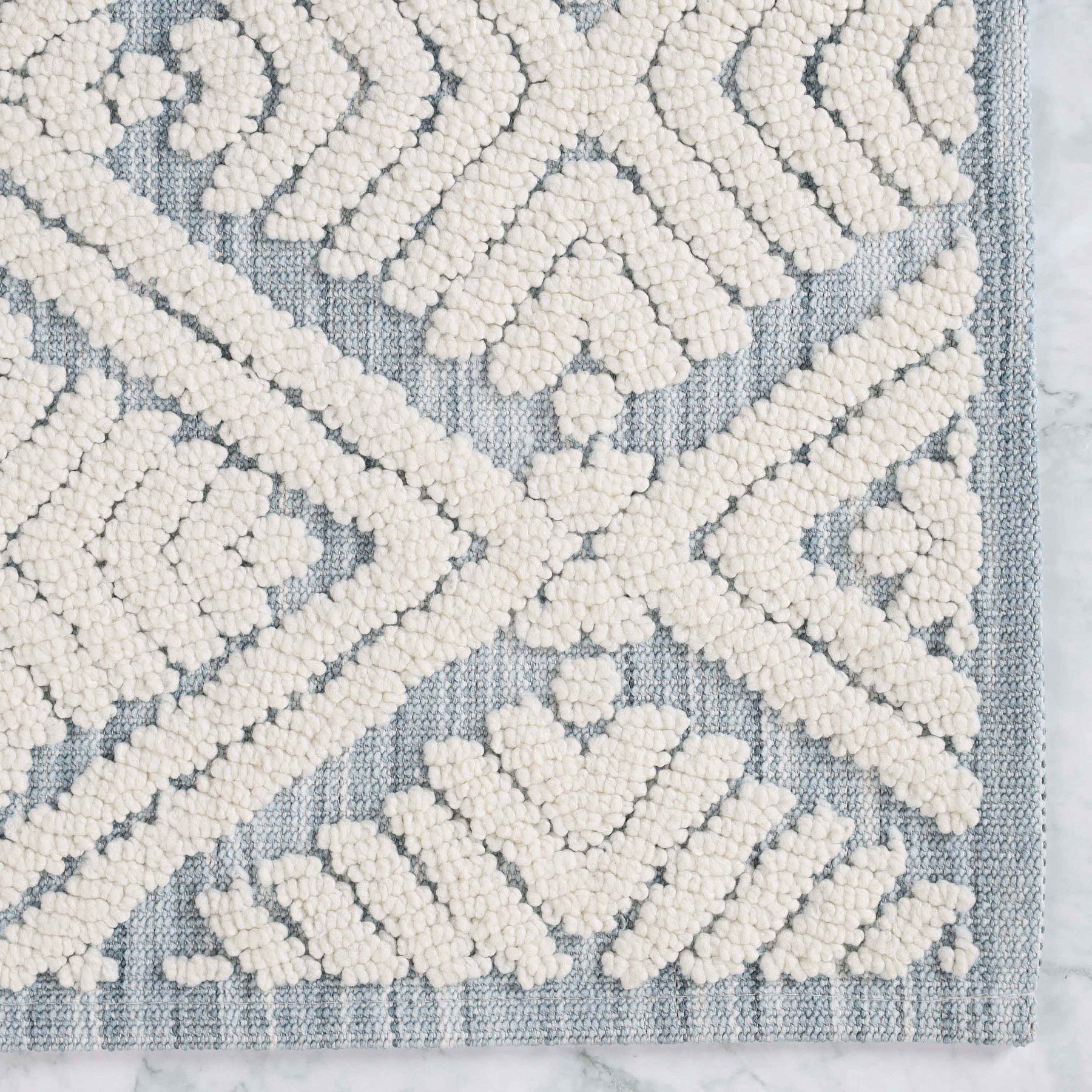 Ceton Diamond Trellis Textured Machine Washable Bath Rugs, Set of 2