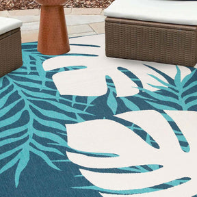 Waikiki Oversized Tropical Leaves Coastal Indoor Outdoor Area Rug - Rugs by Superior - Superior 