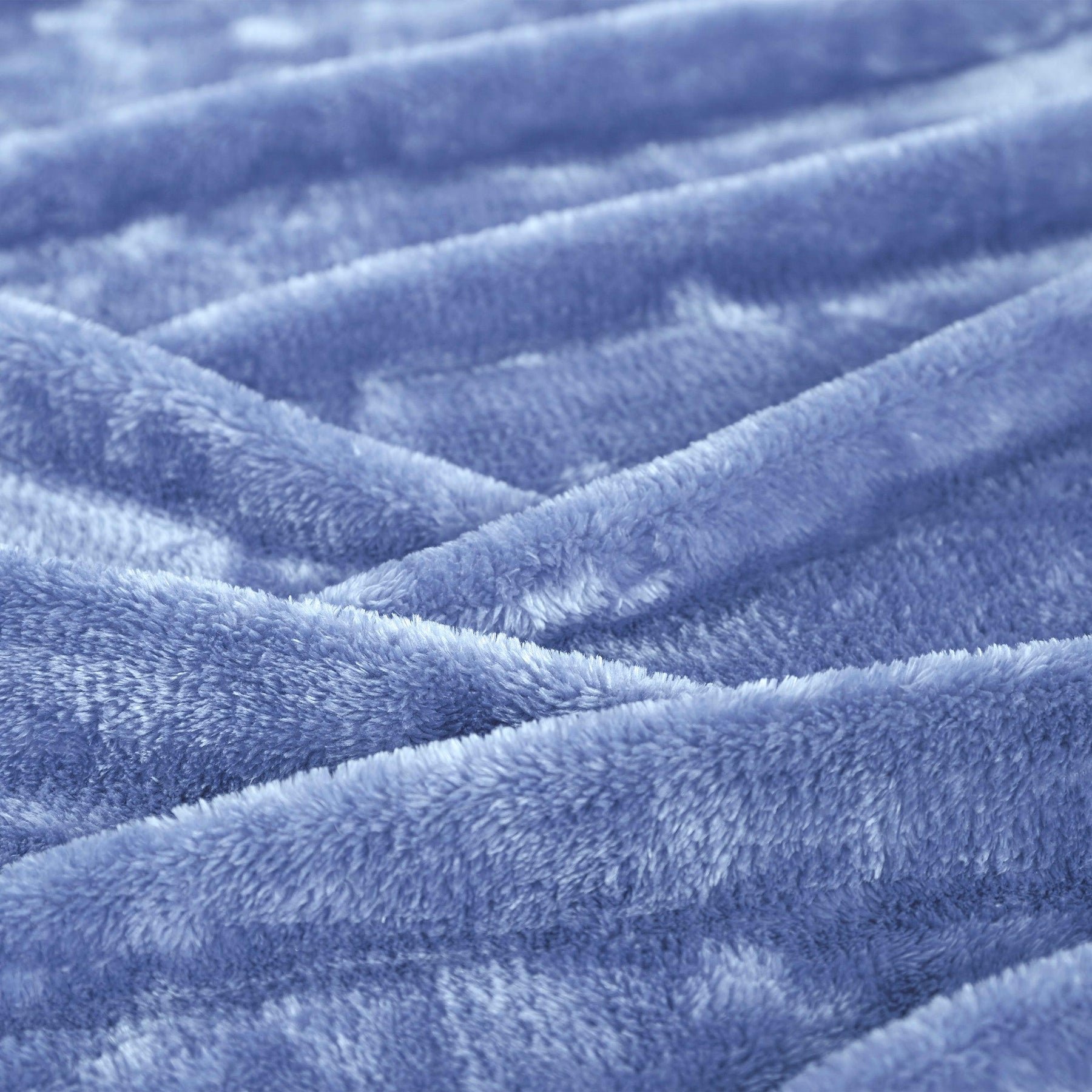 Fleece Plush Medium Weight Fluffy Soft Solid Decorative Blanket - Blue