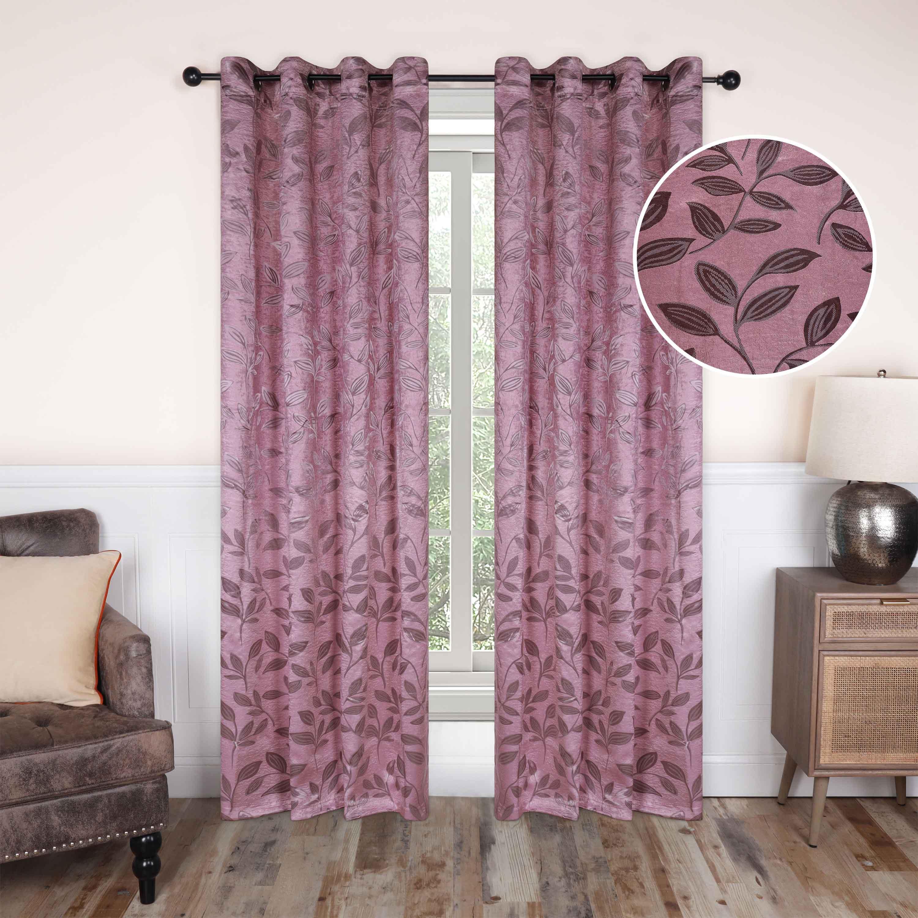 Leaves Machine Washable Room Darkening Blackout Curtains, Set of 2 - Blackout Curtains by Superior