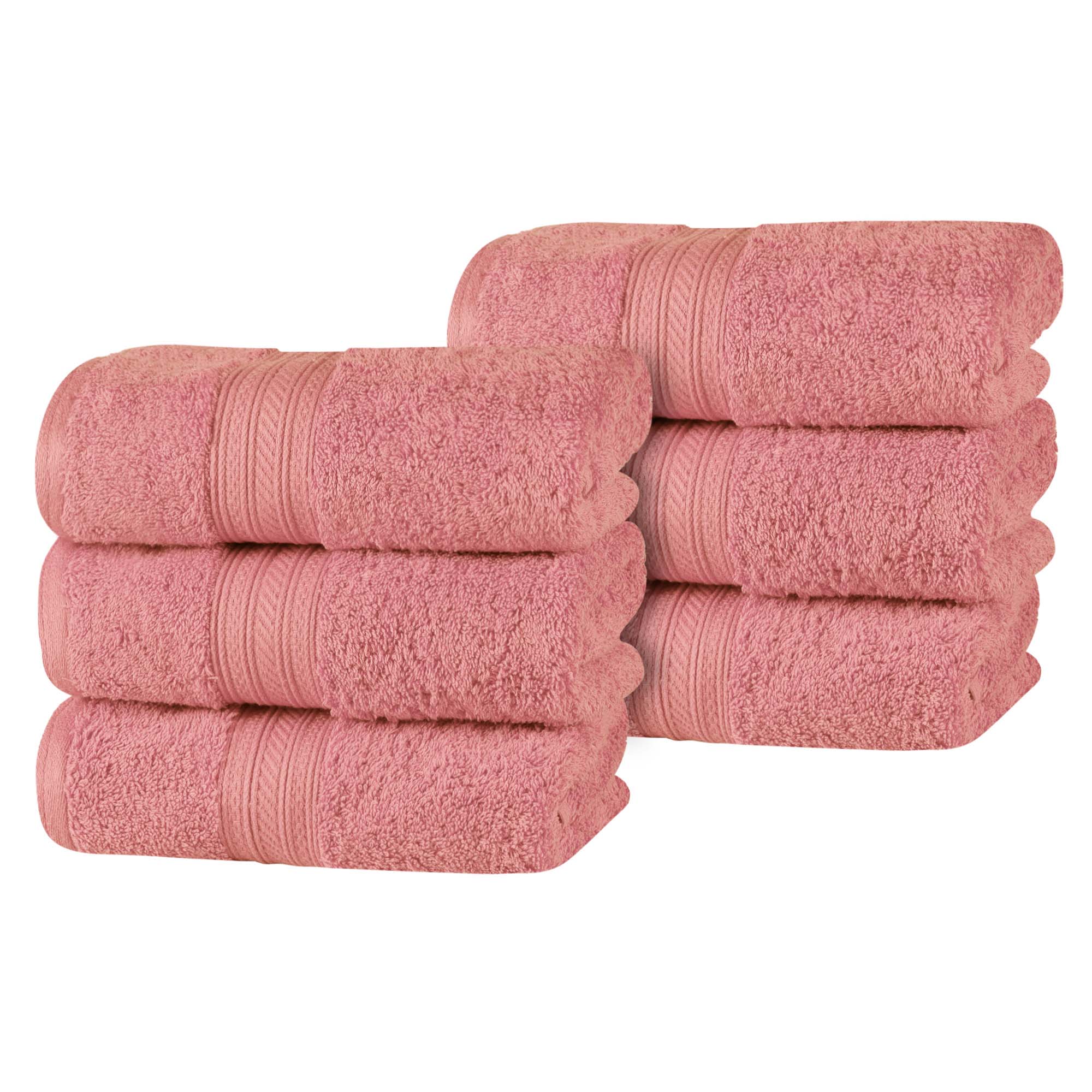 Atlas Cotton Plush Absorbent Heavyweight Luxury Hand Towel Set of 6 - Hand Towel Set by Superior