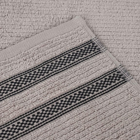 Zero Twist Cotton Ribbed Geometric Border Plush Hand Towel Set of 6 - Hand Towel by Superior - Superior 