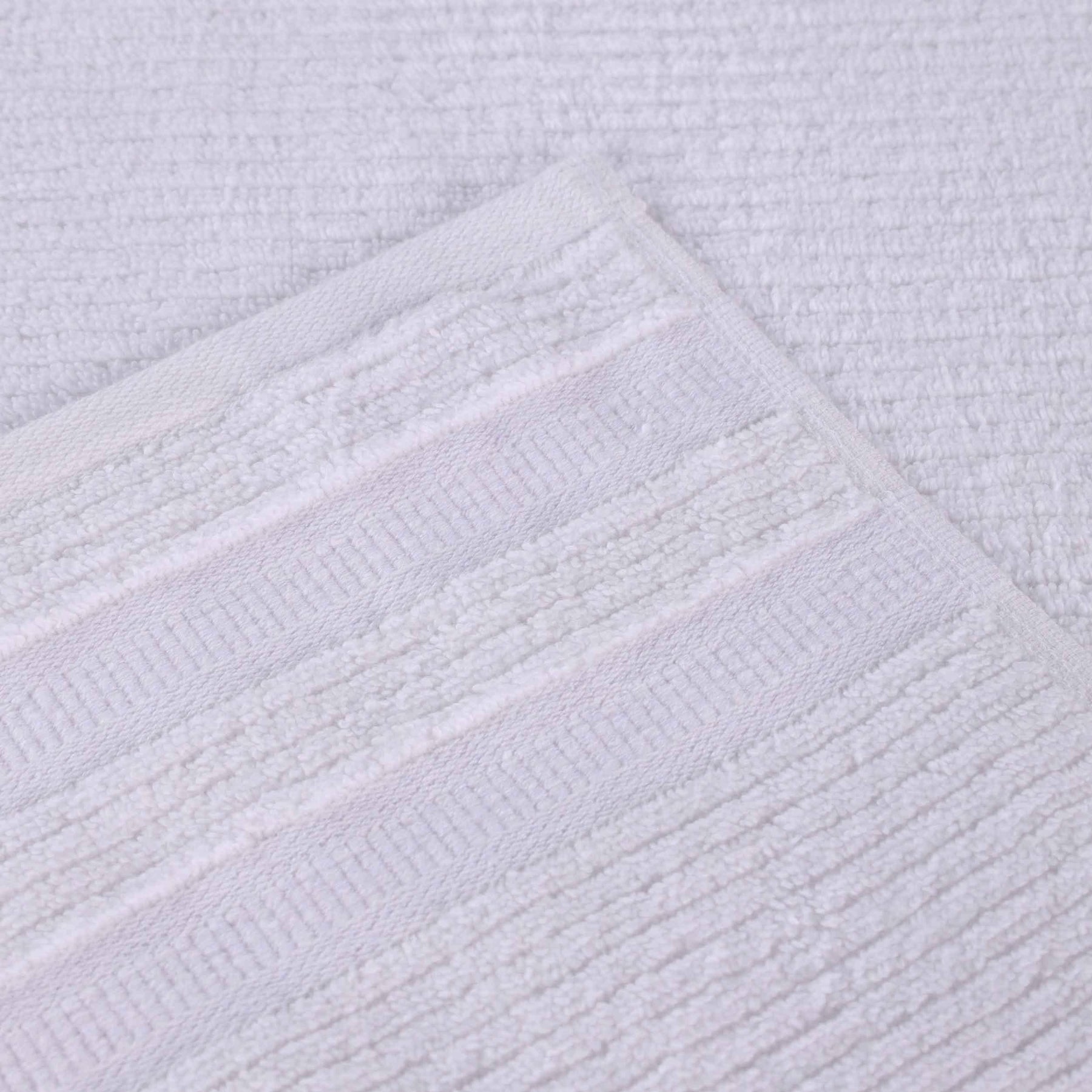 Zero Twist Cotton Ribbed Geometric Border Plush Hand Towel Set of 6 - Hand Towel by Superior - Superior 
