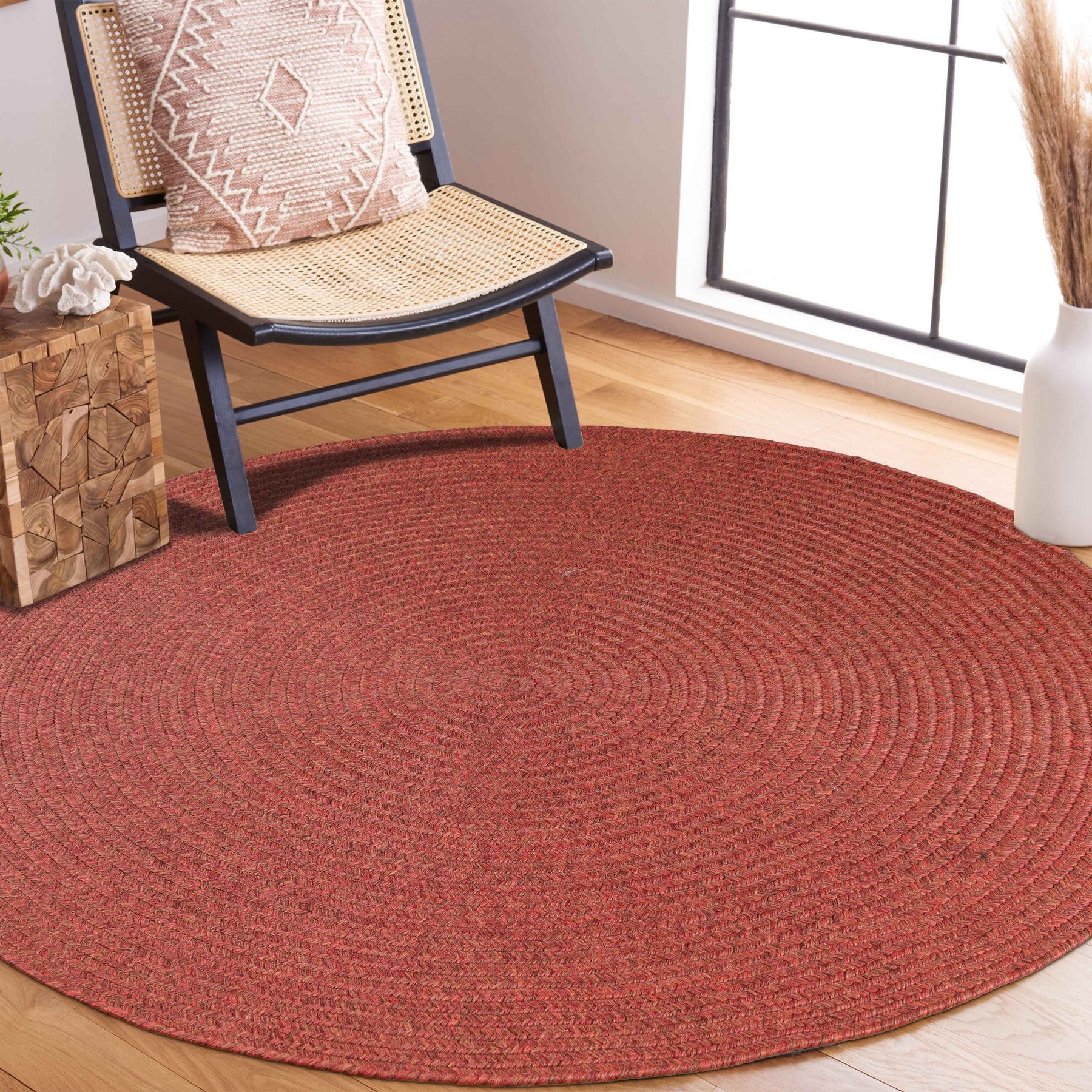 Reversible Braided Eco-Friendly Area Rug Indoor Outdoor Rugs - Brick