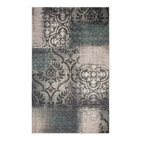 Bristol Distressed Abstract Damask Indoor Area Rug or Runner Rug - Rivulet