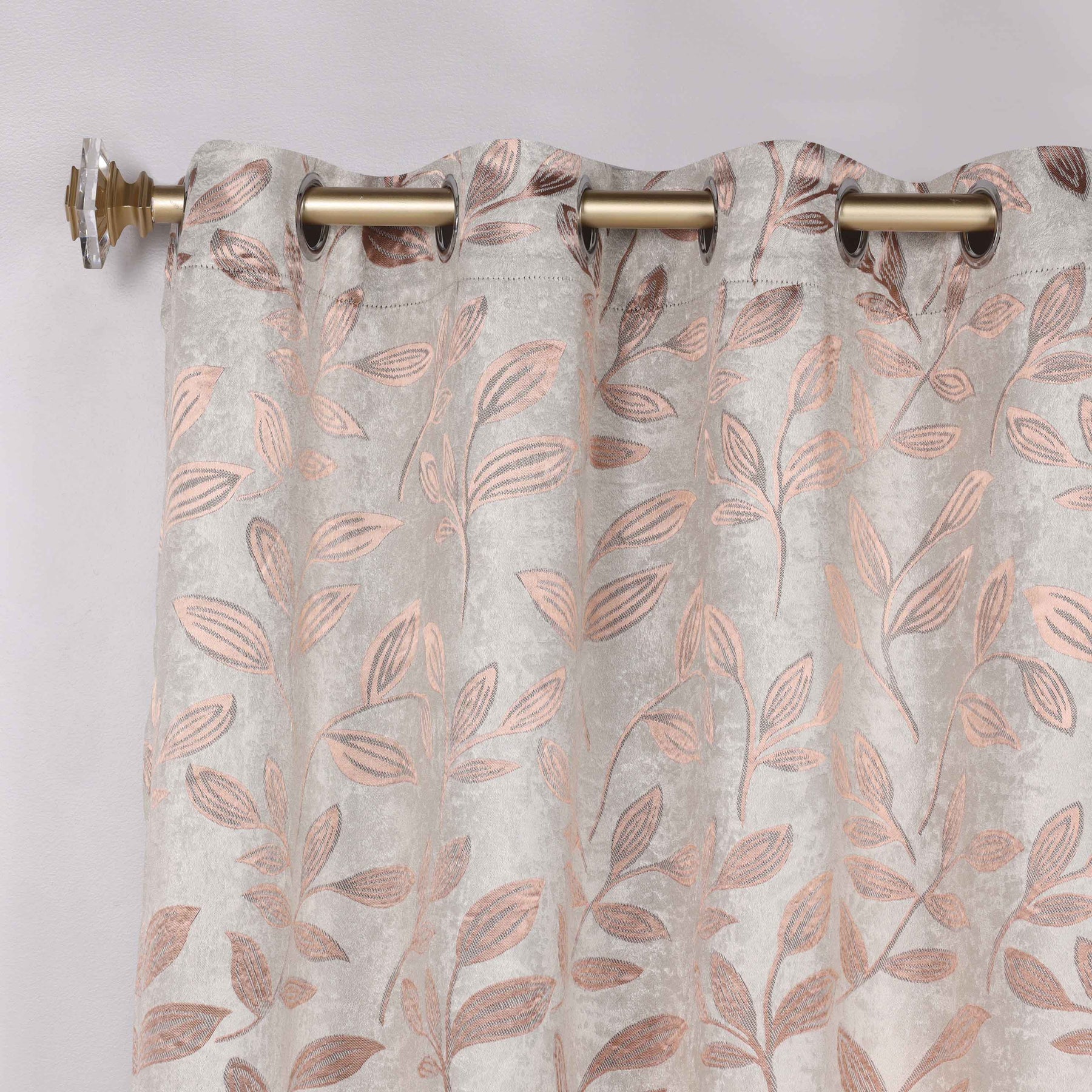 Leaves Room Darkening Washable Blackout Curtain Panels, Set of 2 - Bronze