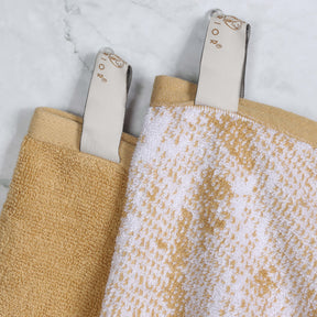 Cotton Marble and Solid Medium Weight Hand Towel Set of 6 - Bronze