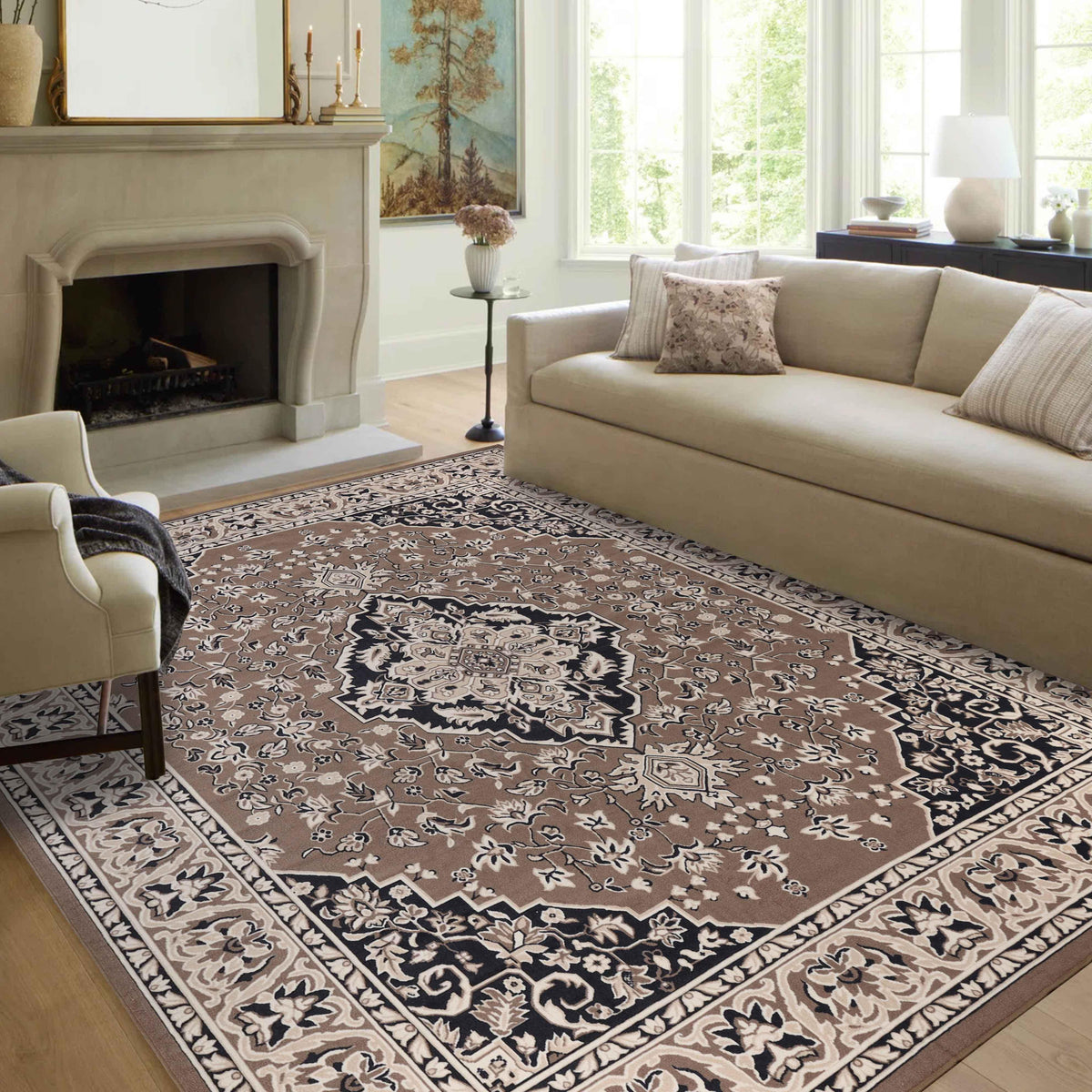 Glendale Traditional Floral Medallion Indoor Area Rug or Runner Rug - Rugs by Superior - Superior 