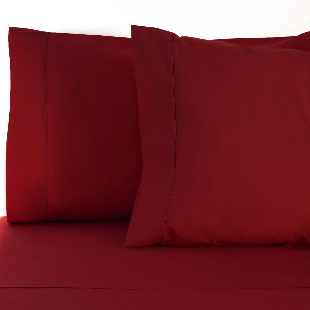 Cotton Blend 800 Thread Count Solid Pillowcase Set of 2 - Burgundy