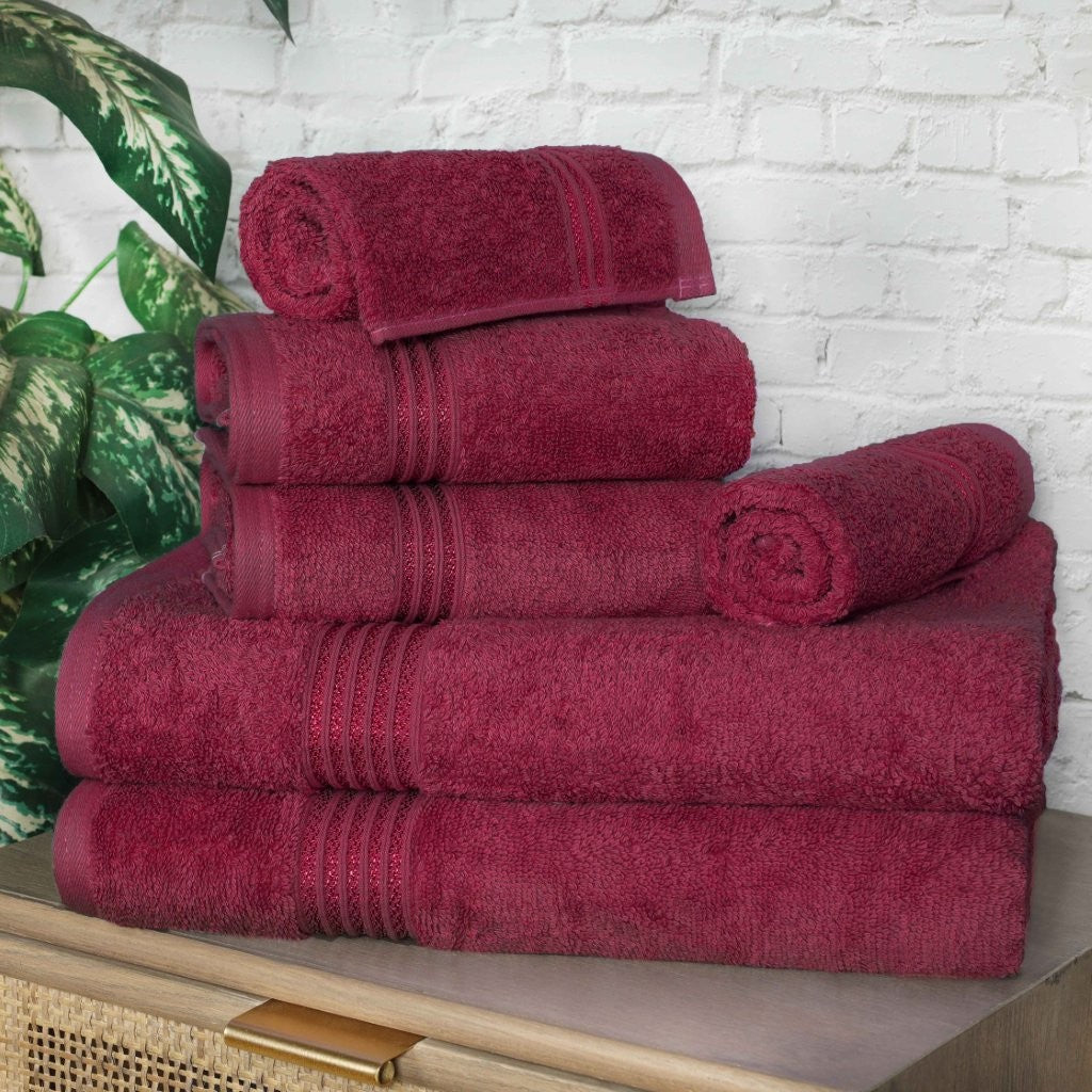 Heritage Egyptian Cotton Plush Absorbent Luxury 6 Piece Towel Set