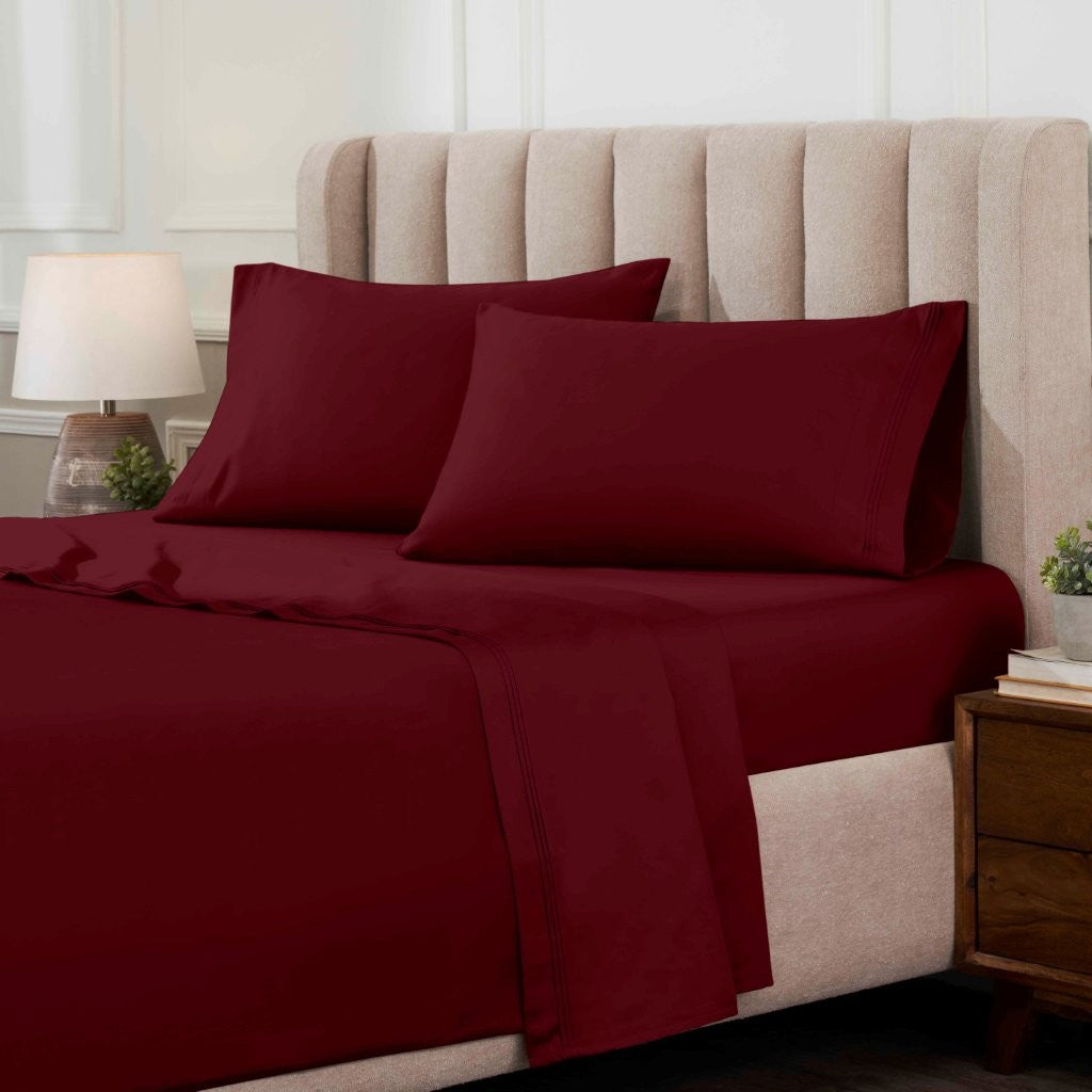 Egyptian Cotton 1000 Thread Count Solid Sheet Set Olympic Queen