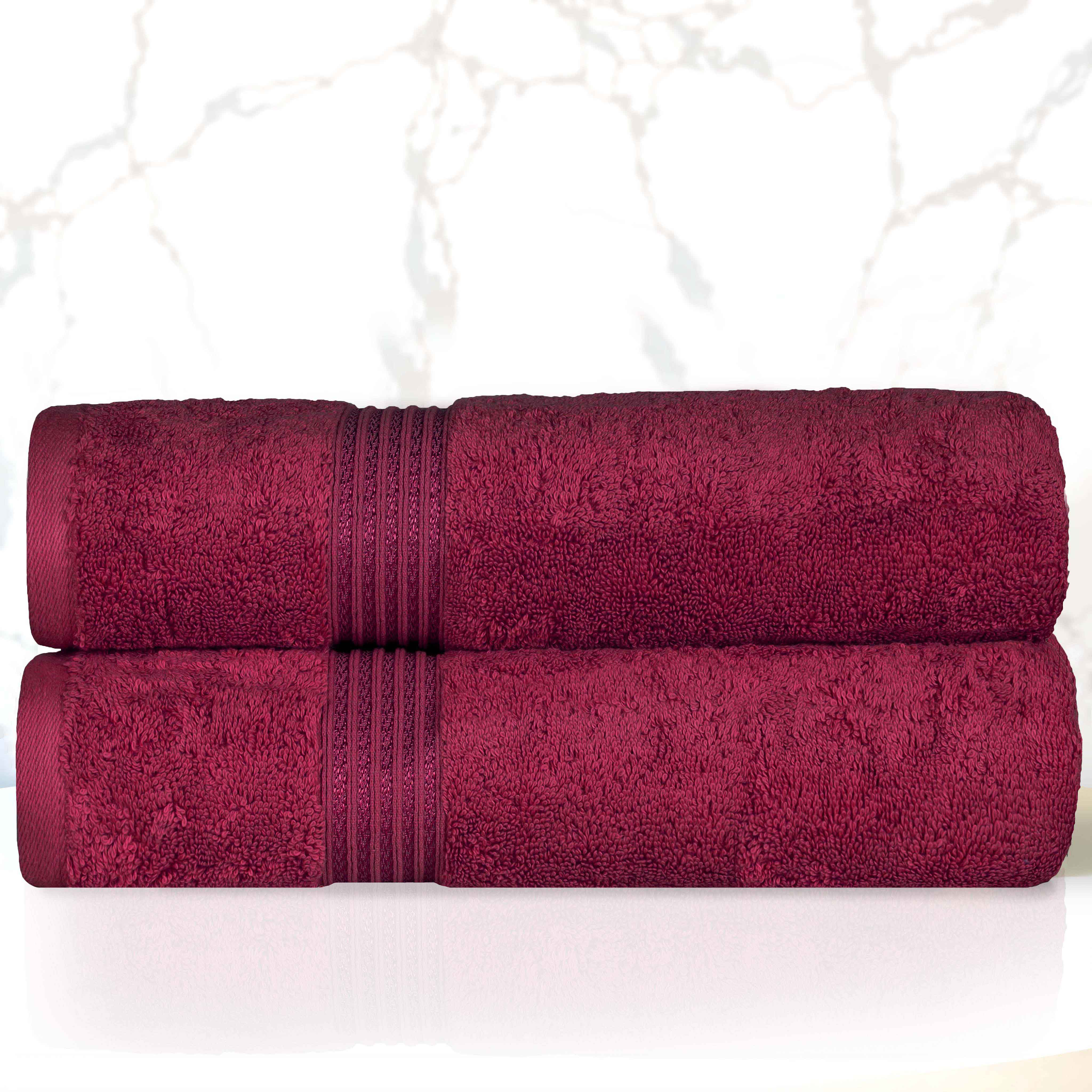 Heritage Egyptian Cotton Plush Absorbent Luxury Bath Towel Set of 2 - Bath Towel by Superior