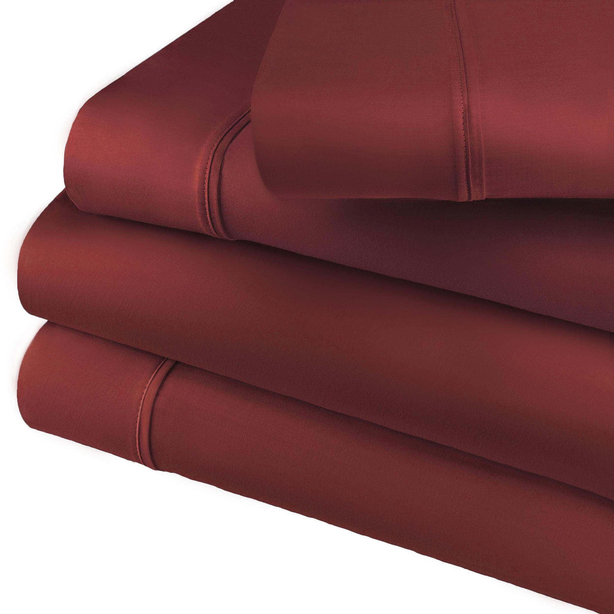 Cotton Blend 800 Thread Count Solid Deep Pocket Bed Sheet Set - Burgundy