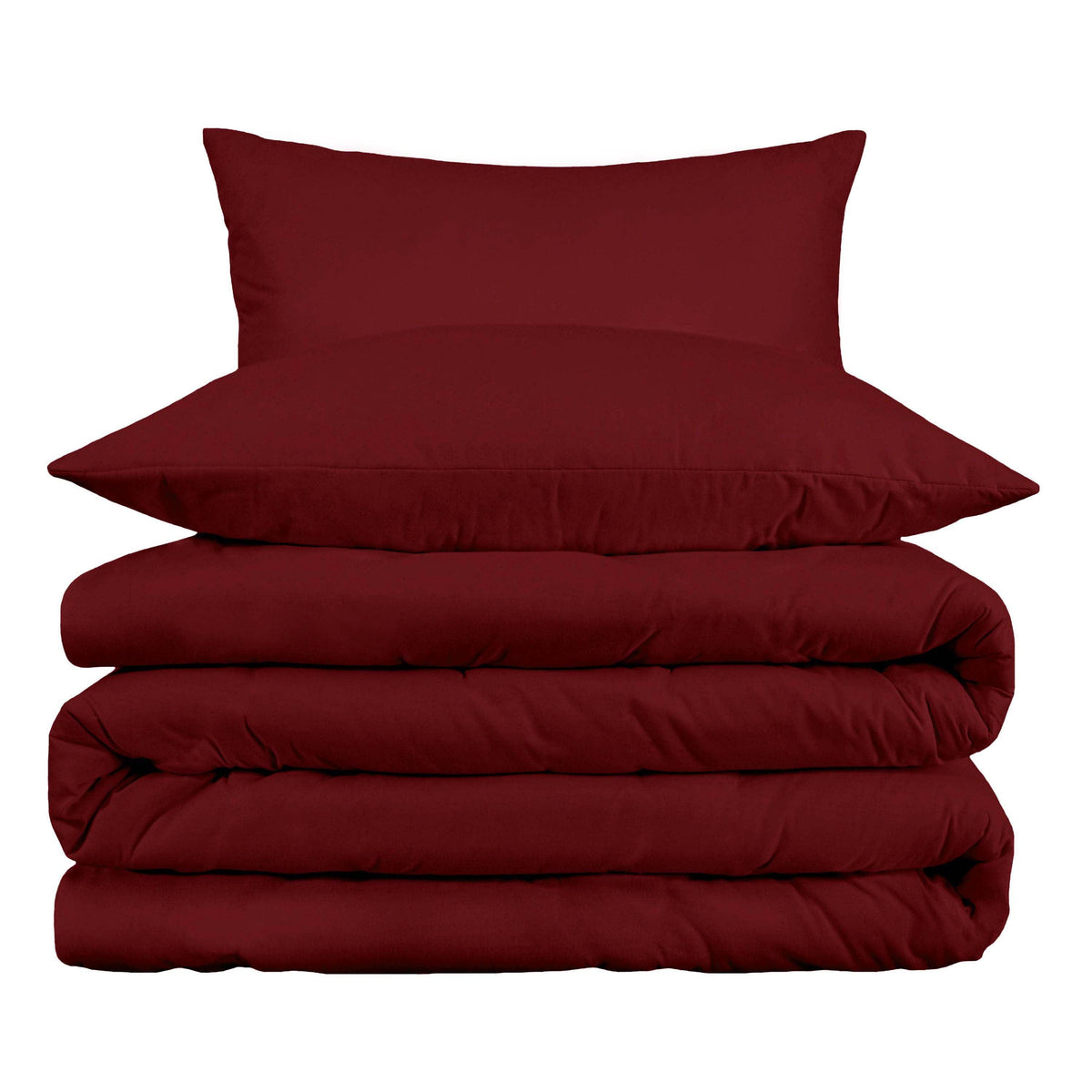 Cotton Blend 800 Thread Count Solid Duvet Cover Set - Burgundy