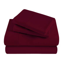 Egyptian Cotton 300 Thread Count Solid Deep Pocket Bed Sheet Set - Burgundy