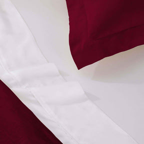 Egyptian Cotton 400 Thread Count Solid Luxury Duvet Cover Set - Burgundy