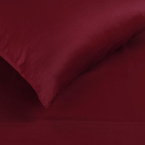 Egyptian Cotton 300 Thread Count Solid Deep Pocket Bed Sheet Set - Burgundy