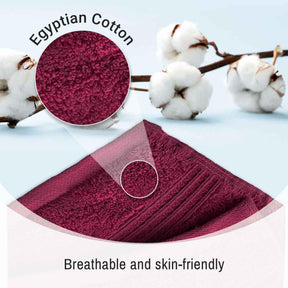 Egyptian Cotton Highly Absorbent Solid 9 Piece Ultra Soft Towel Set - Burgundy