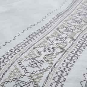 Burlington Embroidered Geometric Cotton Duvet Cover Set - Duvet Cover Set by Superior - Superior 