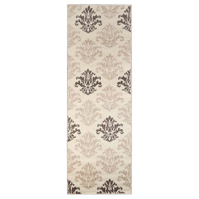 Casper Damask Floral Area Rug Or Runner Rug - Beige