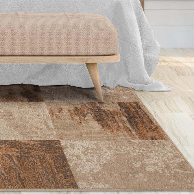 Brentwood Modern Patchwork Abstract Indoor Area Rugs or Runner Rug - Camel