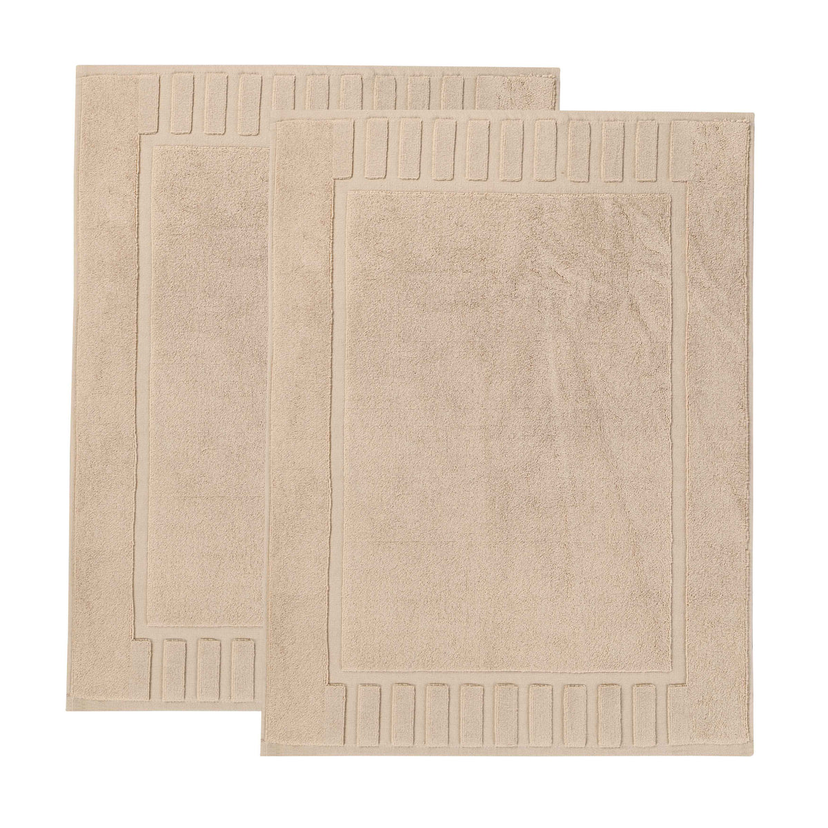 Leo Cotton Solid Modern Absorbent Heavy Washable Bath Mat Set of 2