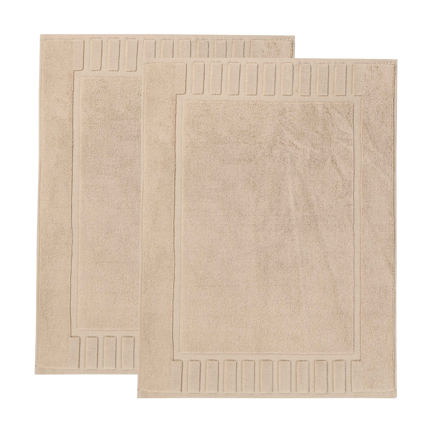 Leo Cotton Solid Modern Absorbent Heavy Washable Bath Mat Set of 2