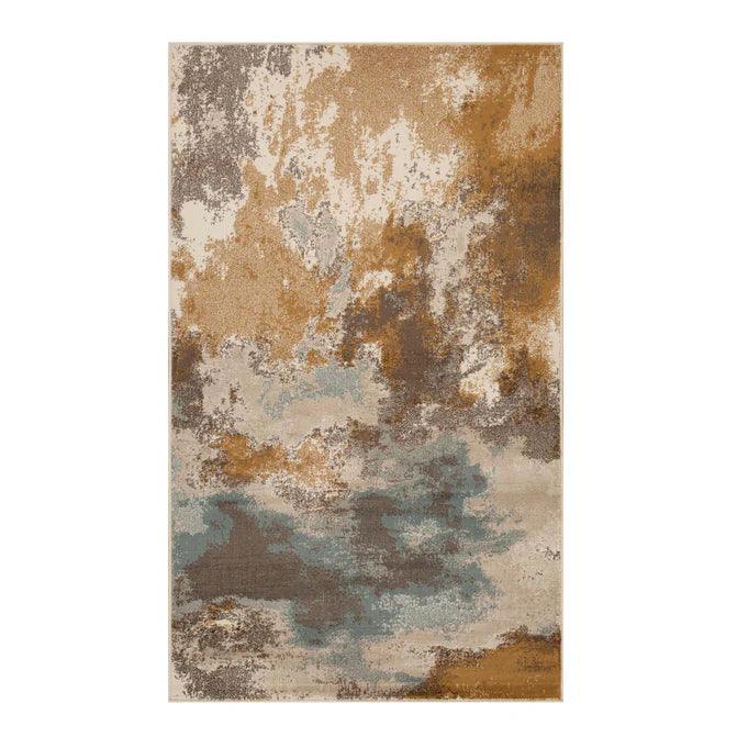 Pixi Abstract Multi-Tone Area Rugs or Runner Rug - Camel