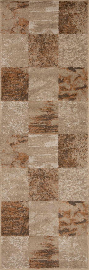 Brentwood Modern Patchwork Abstract Indoor Area Rugs or Runner Rug - Camel