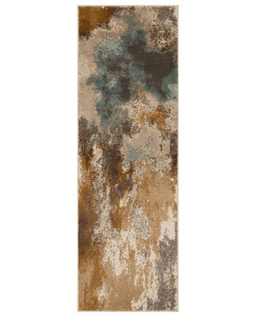 Pixi Abstract Multi-Tone Area Rugs or Runner Rug - Camel