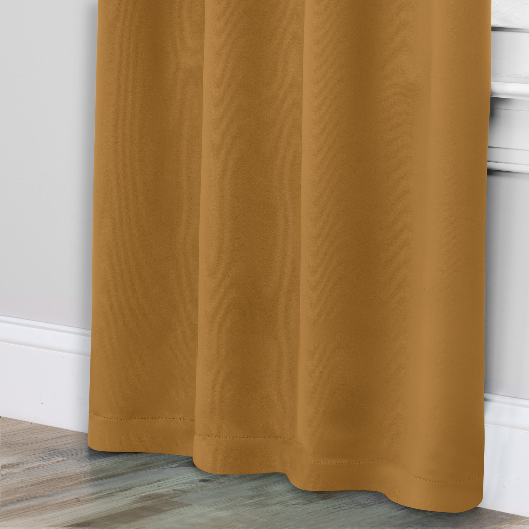 Solid Room Darkening Rod Pocket Blackout Curtain Panels, Set of 2 - Camel