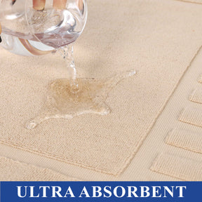 Leo Cotton Solid Modern Absorbent Heavy Washable Bath Mat Set of 2