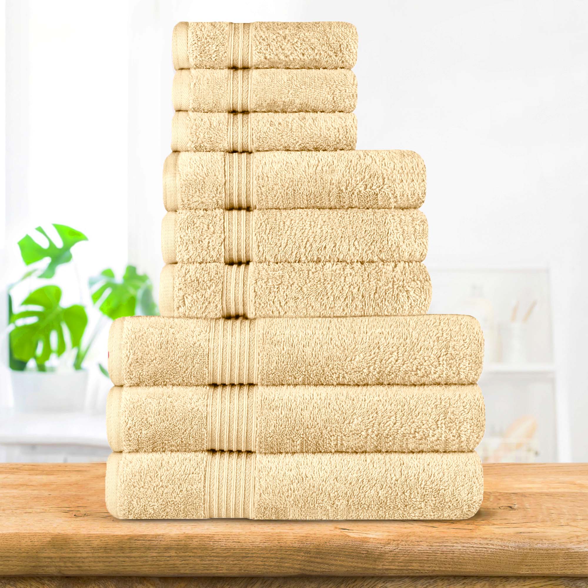 Heritage Egyptian Cotton Plush Absorbent Luxury 9 Piece Towel Set - Towel Set by Superior