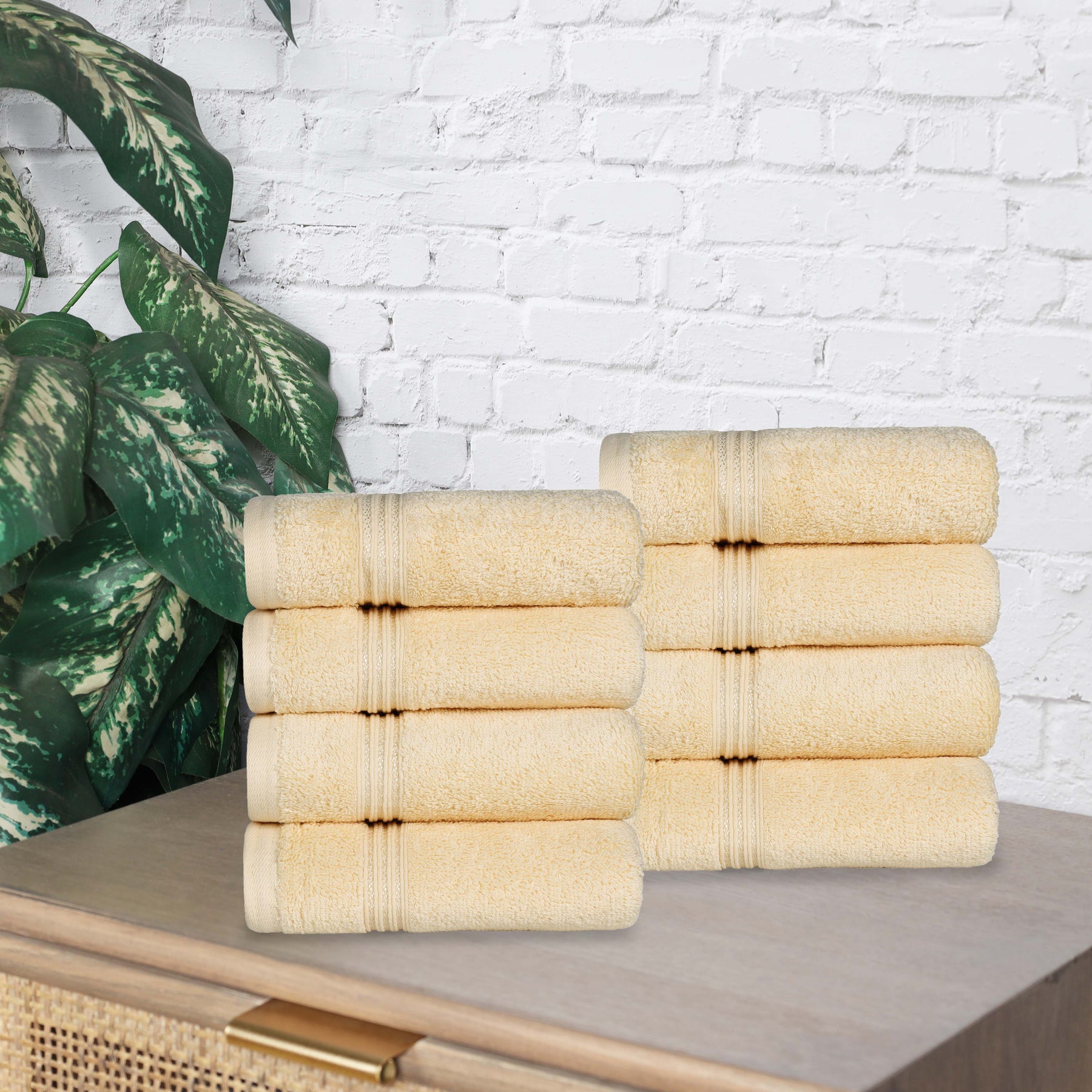 Heritage Egyptian Cotton Plush Luxury Hand Towel Set of 8