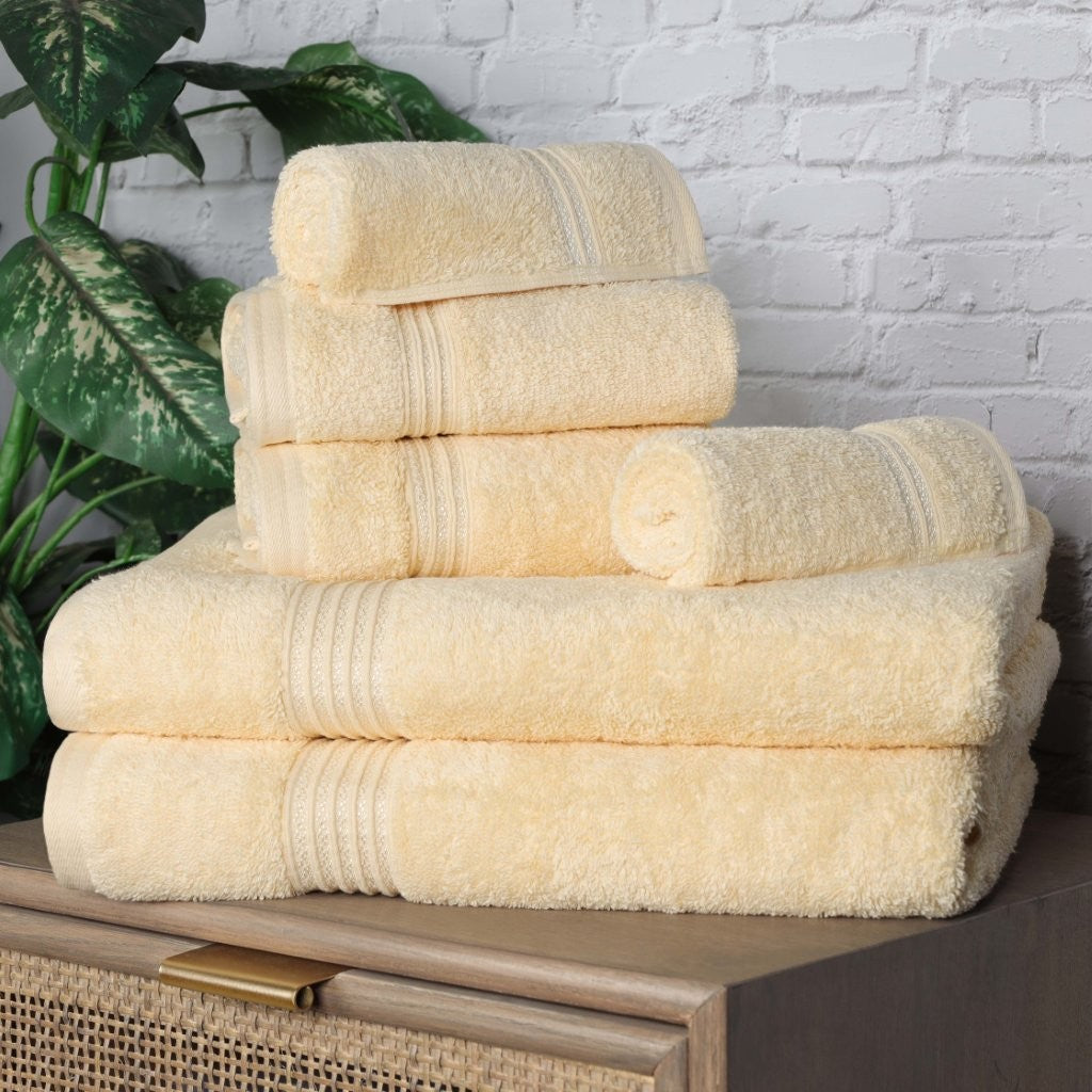 Heritage Egyptian Cotton Plush Absorbent Luxury 6 Piece Towel Set