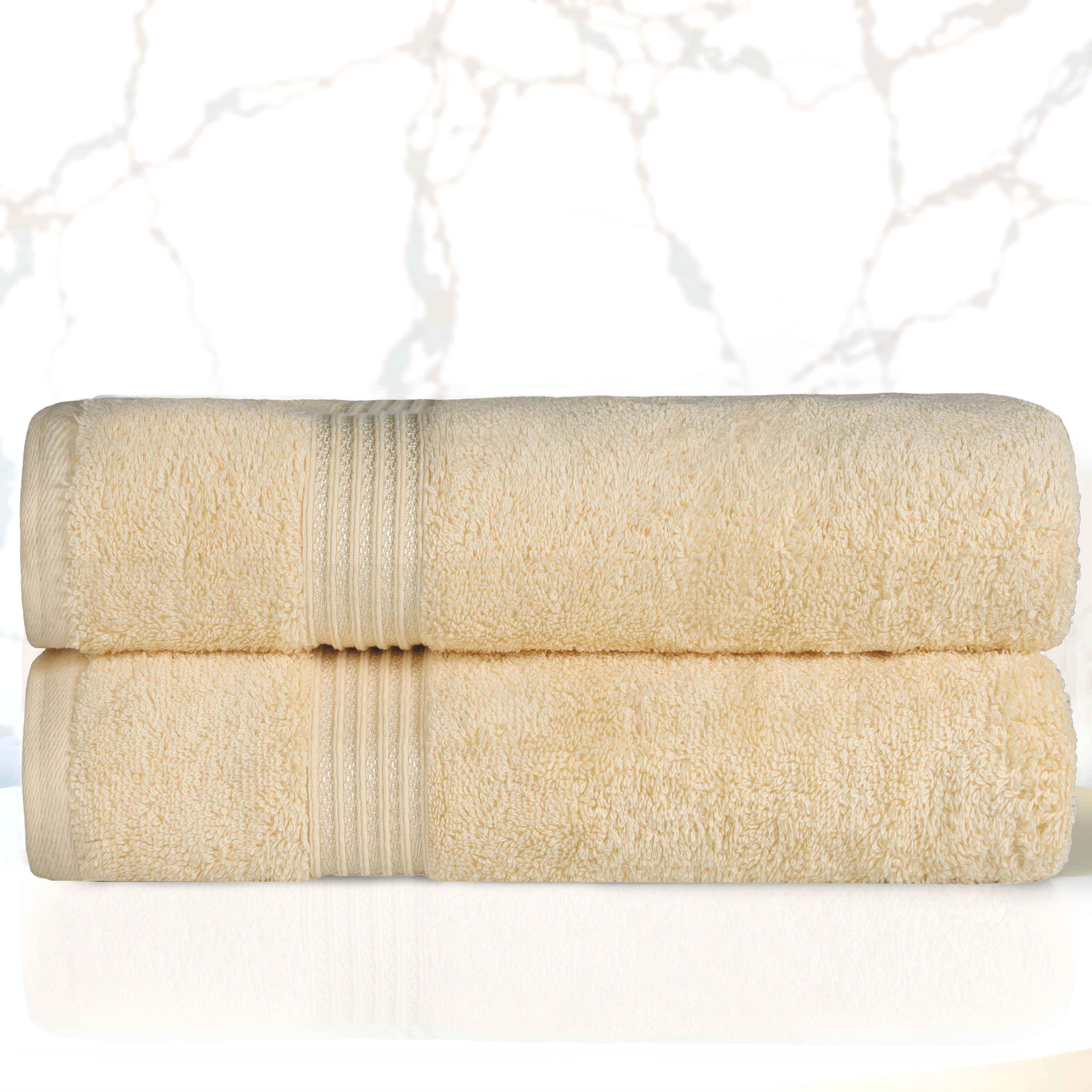 Heritage Egyptian Cotton Plush Absorbent Luxury Bath Towel Set of 2 - Bath Towel by Superior