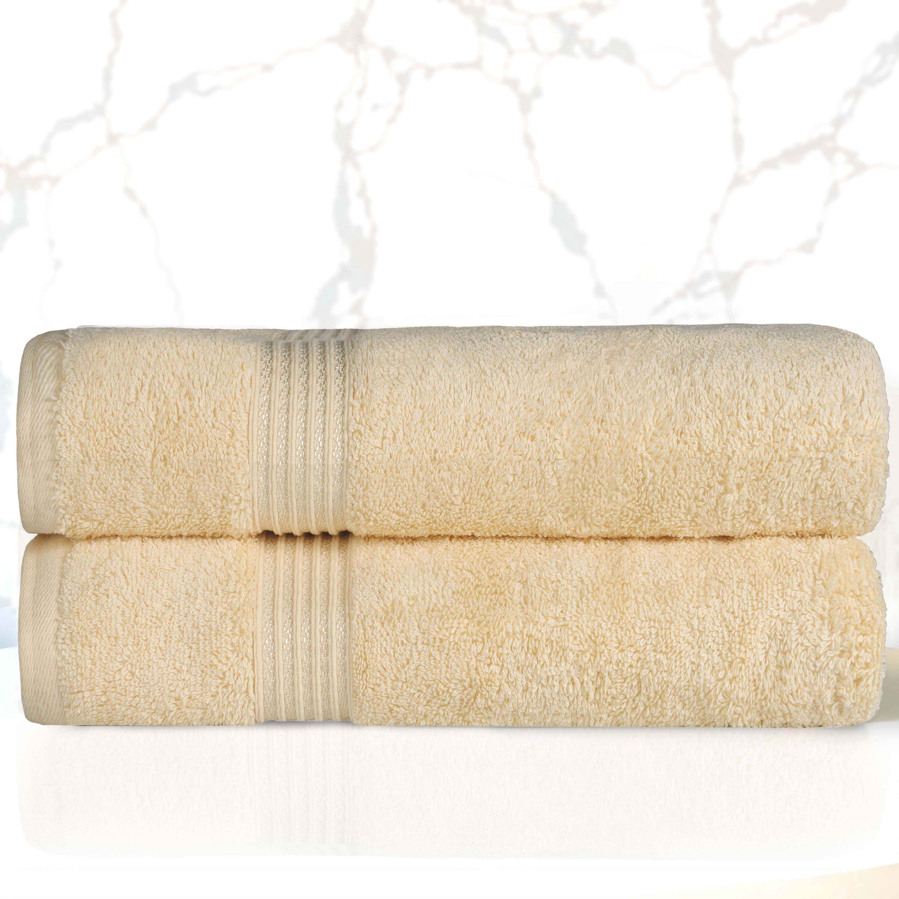 Heritage Egyptian Cotton Plush Absorbent Luxury Bath Towel Set of 2