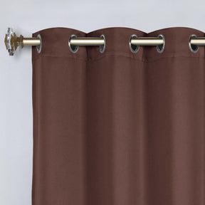 Classic Modern Solid Room Darkening Blackout Curtain Panels, Set of 2 - Cappuccino