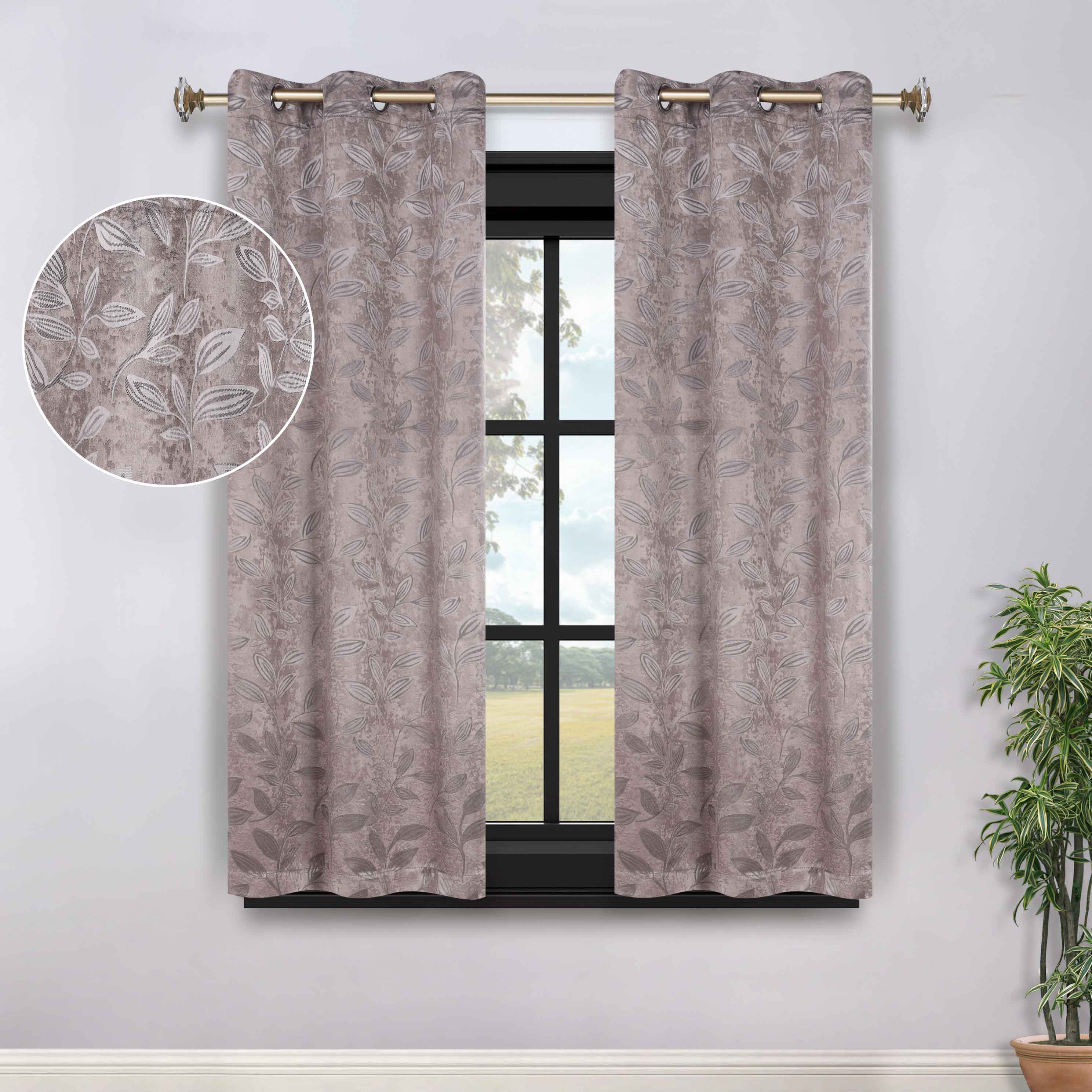 Leaves Room Darkening Grommet Blackout Curtain Panels, Set of 2 - Blackout Curtains by Superior