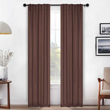 Solid Room Darkening Blackout Curtain Panels, Back Tabs, Set of 2 - Cappuccino