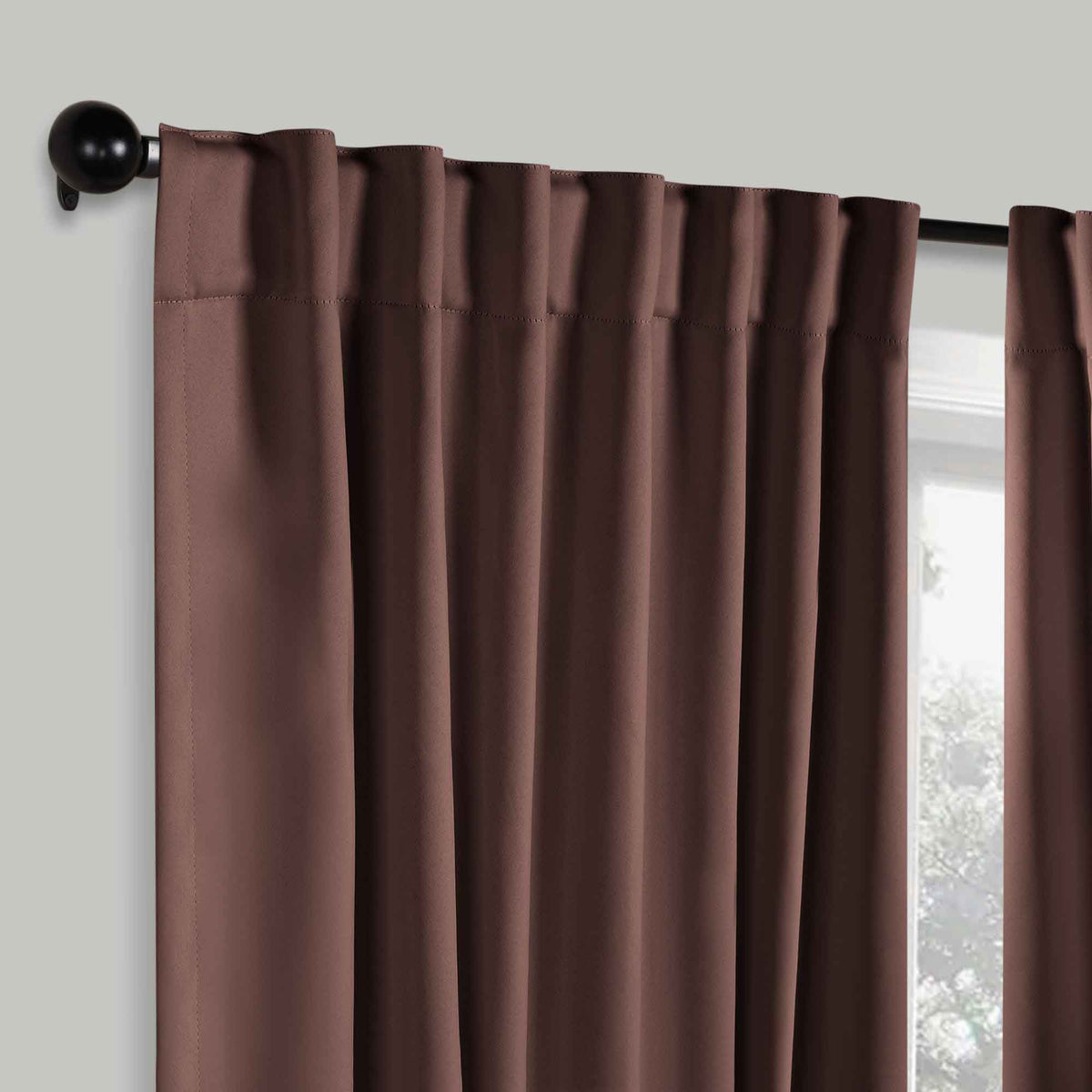 Solid Room Darkening Blackout Curtain Panels, Back Tabs, Set of 2