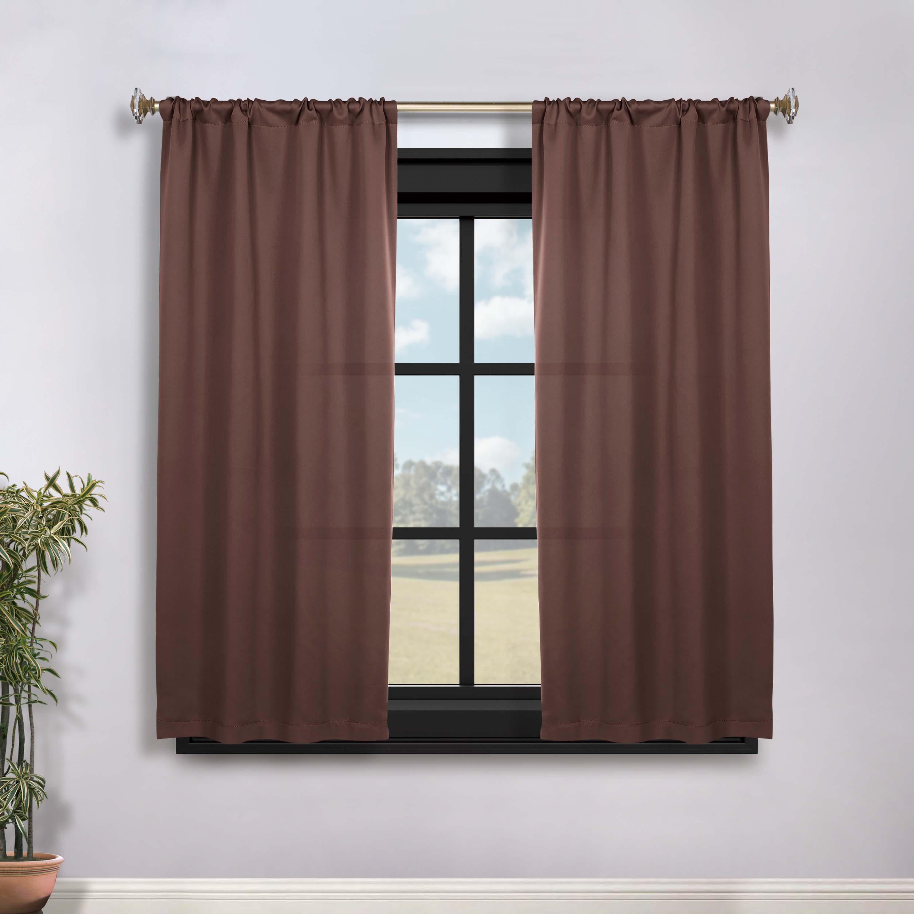 Solid Room Darkening Rod Pocket Blackout Curtain Panels, Set of 2 - Blackout Curtains by Superior