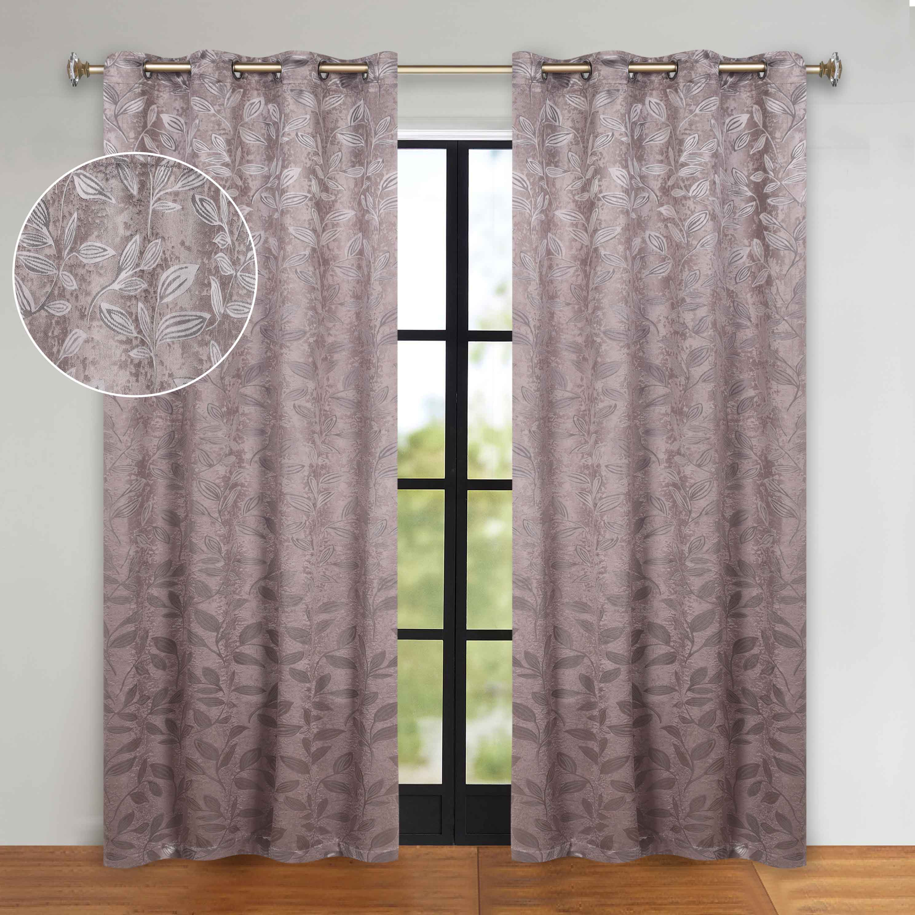 Leaves Room Darkening Grommet Blackout Curtain Panels, Set of 2 - Blackout Curtains by Superior